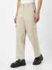 Urbano Fashion Men's Cream Loose Baggy Fit Solid Cargo Chino Pant with 6 Pockets Non-Stretchable