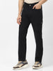 Men's Black Regular Fit Solid Cargo Chino Pant with 6 Pockets Stretchable