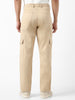 Urbano Fashion Men's Beige Regular Fit Solid Cargo Chino Pant with 6 Pockets Stretchable