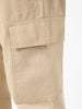 Urbano Fashion Men's Beige Regular Fit Solid Cargo Chino Pant with 6 Pockets Stretchable