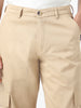 Urbano Fashion Men's Beige Regular Fit Solid Cargo Chino Pant with 6 Pockets Stretchable