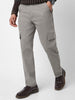 Urbano Fashion Men's Light Grey Regular Fit Solid Cargo Chino Pant with 6 Pockets Stretchable