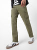 Urbano Fashion Men's Olive Regular Fit Solid Cargo Chino Pant with 6 Pockets Stretchable