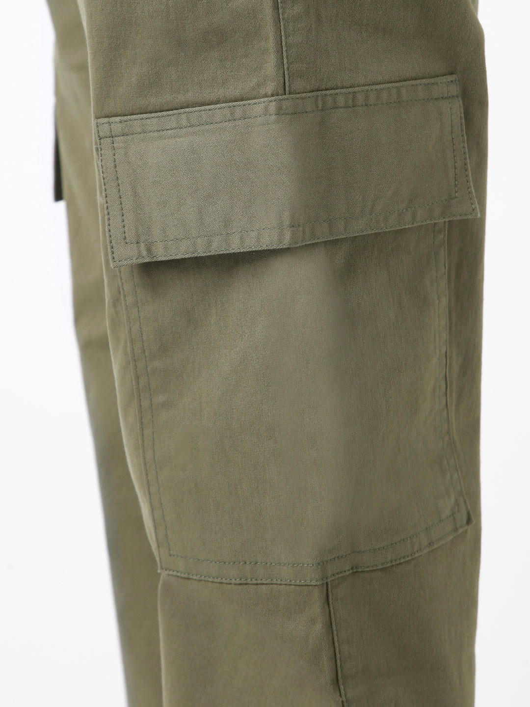 Urbano Fashion Men's Olive Regular Fit Solid Cargo Chino Pant with 6 Pockets Stretchable