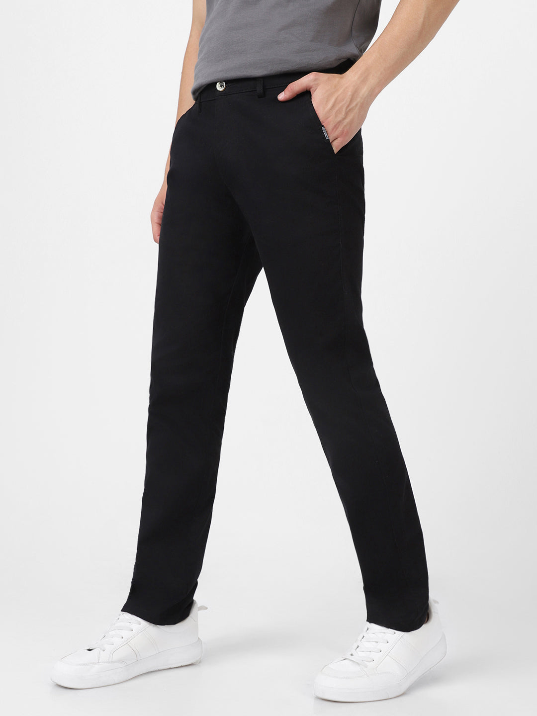 Black chino joggers mens online