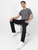 Men's Black Cotton Slim Fit Casual Chinos Trousers Stretch