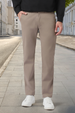 Men's Grey Cotton Slim Fit Casual Chinos Trousers Stretch