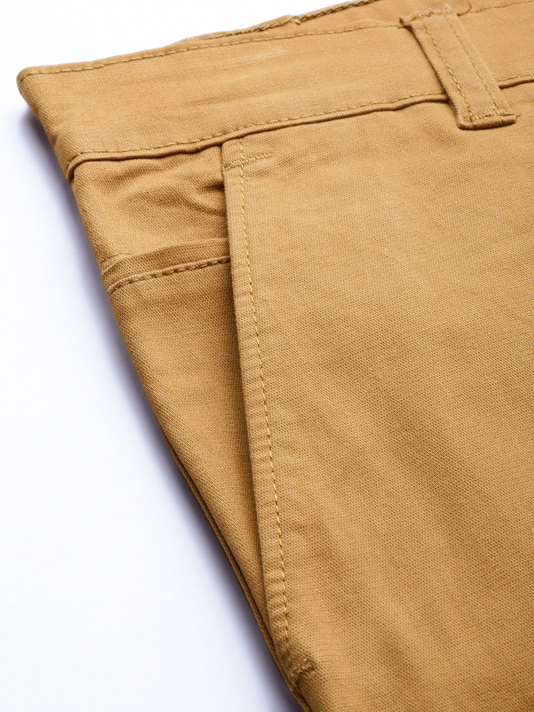 Men's Light Khaki Cotton Slim Fit Casual Chinos Trousers Stretch