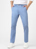 Men's Sky Blue Cotton Slim Fit Casual Chinos Trousers Stretch