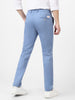 Men's Sky Blue Cotton Slim Fit Casual Chinos Trousers Stretch