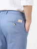 Men's Sky Blue Cotton Slim Fit Casual Chinos Trousers Stretch