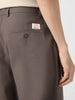 Men's Dark Grey Loose Baggy Fit Solid Chino Trousers Non-Stretchable