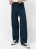 Men's Navy Loose Baggy Fit Solid Chino Trousers Non-Stretchable