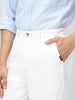 Men's White Loose Baggy Fit Solid Chino Trousers Non-Stretchable