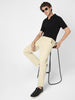 Men's Ice Grey Cotton Regular Fit Casual Chinos Trousers Stretch