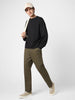 Men's Olive Green Cotton Regular Fit Casual Chinos Trousers Stretch