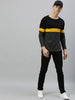 Men's Black, Yellow Full Sleeve Round Neck Cotton T-Shirt