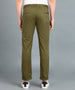 Men's Green Cotton Light Weight Non-Stretch Slim Fit Casual Trousers