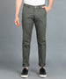 Men's Dark Green Cotton Light Weight Non-Stretch Slim Fit Casual Trousers