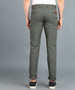 Men's Dark Green Cotton Light Weight Non-Stretch Slim Fit Casual Trousers