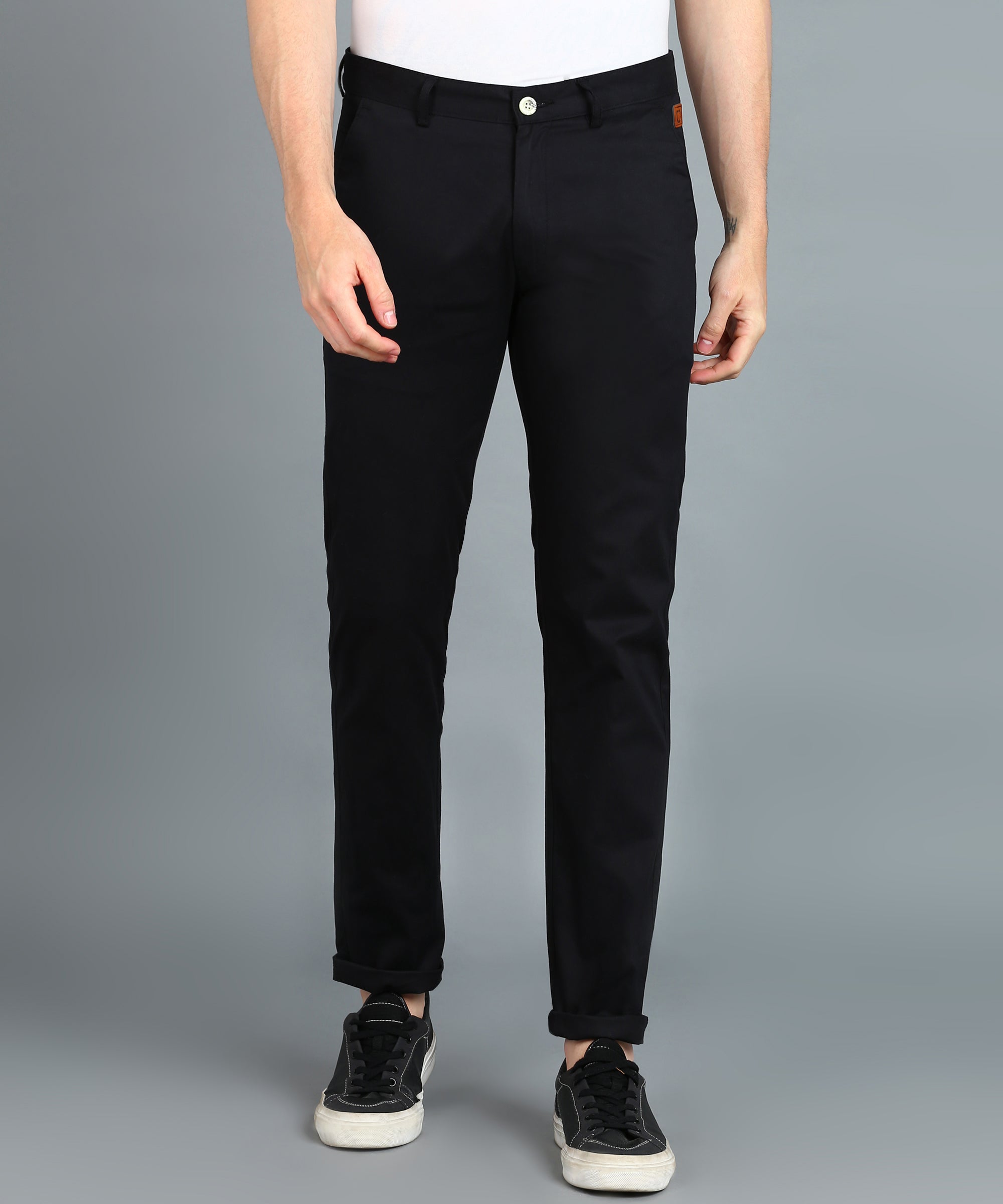 Buy Urbana Men Khaki Tailored Slim Fit Solid Formal Trousers - Trousers for  Men 2166856 | Myntra