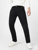 Men's Black Cotton Light Weight Non-Stretch Slim Fit Casual Trousers