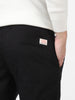 Men's Black Cotton Light Weight Non-Stretch Slim Fit Casual Trousers