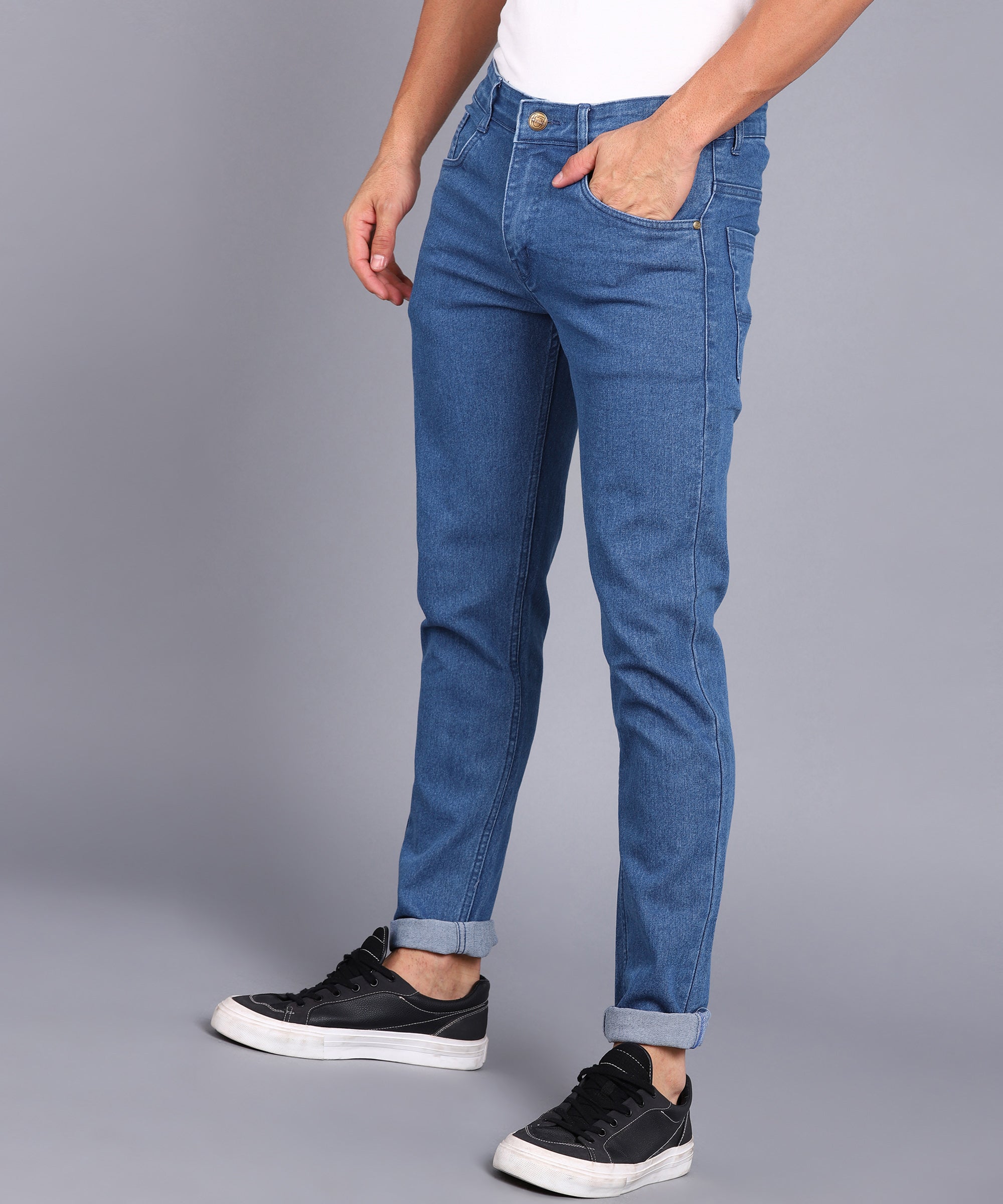 Men's Light Blue Slim Fit Stretchable Jeans