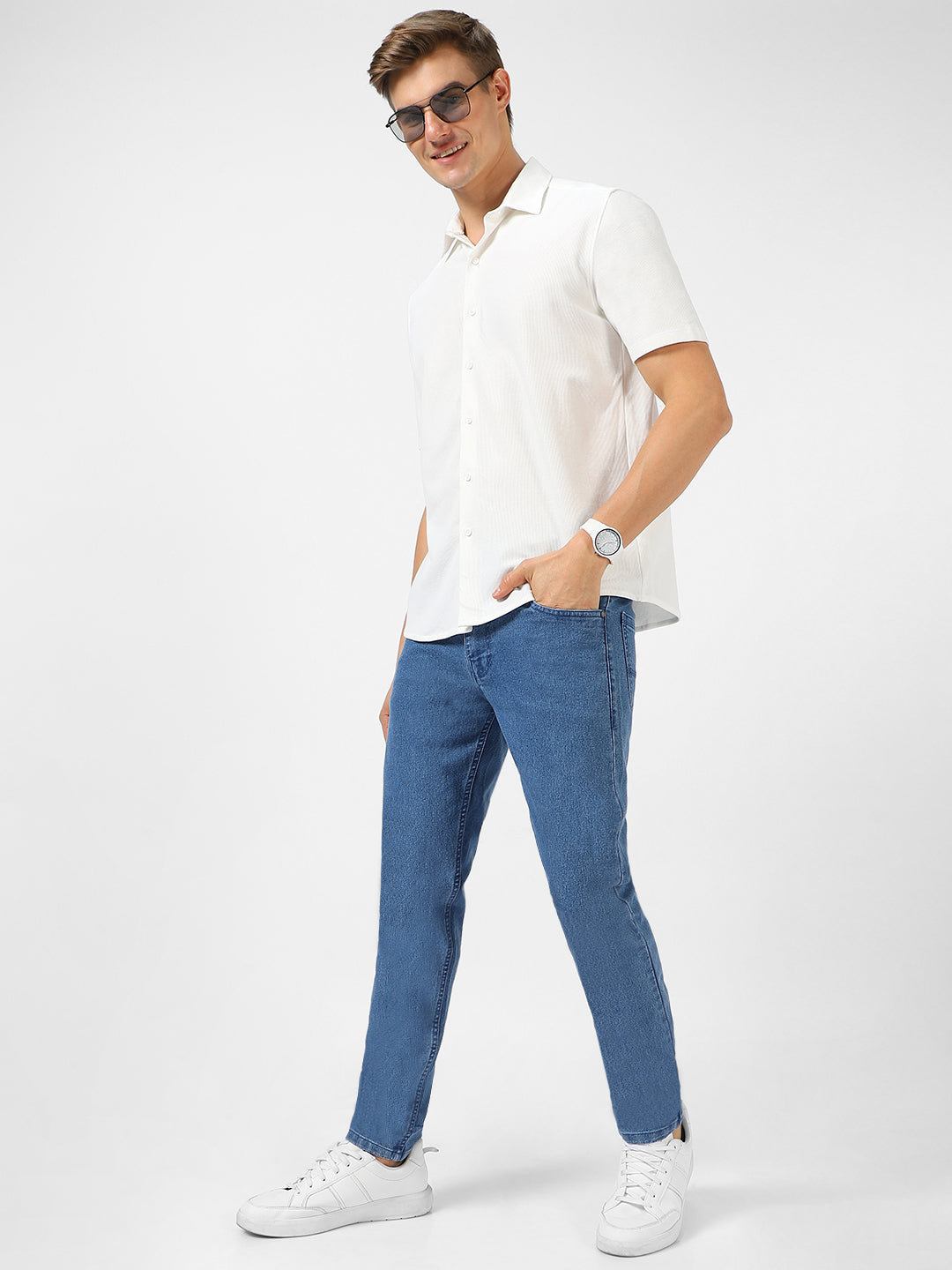 Men's Light Blue Slim Fit Stretchable Jeans