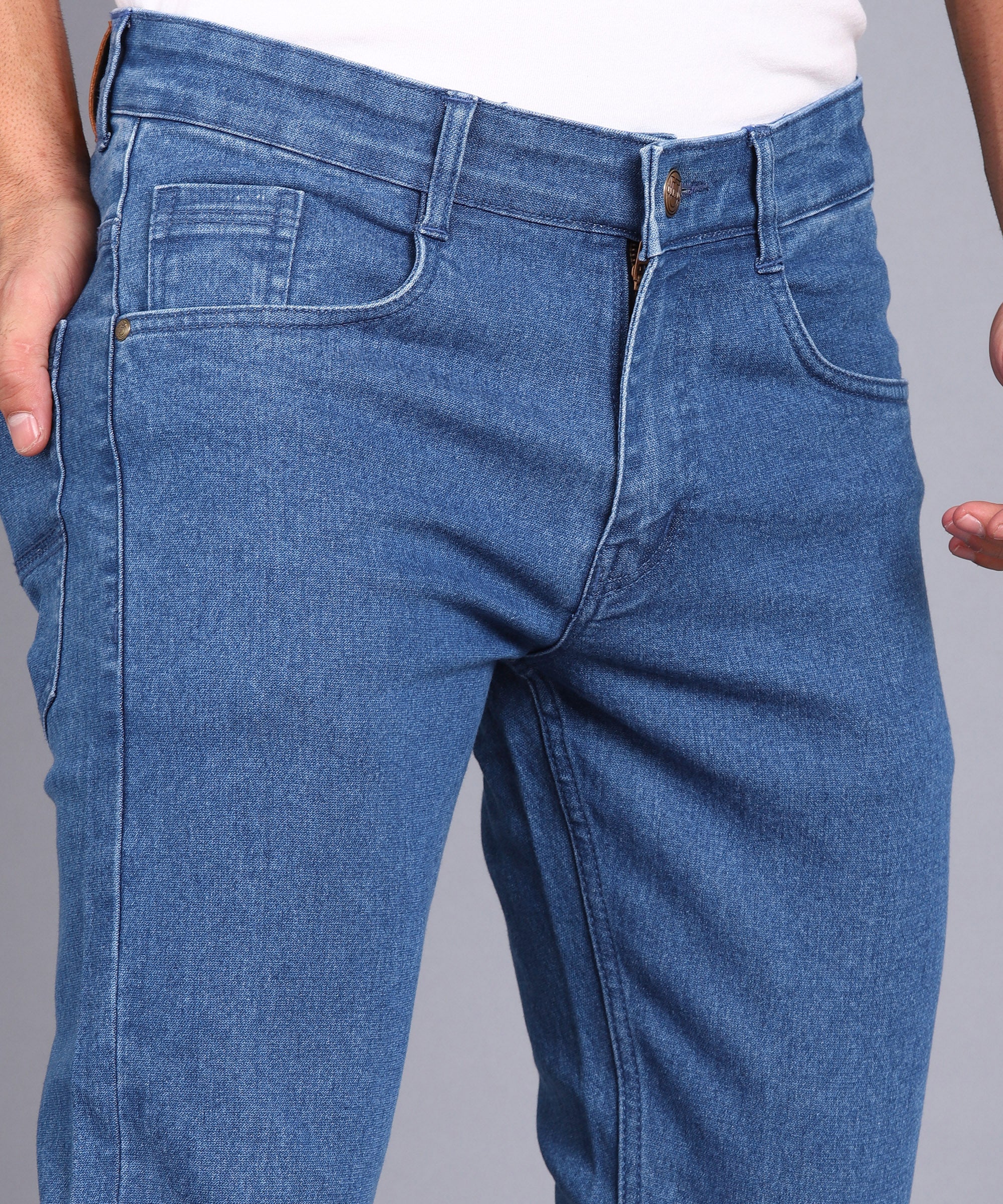 Men's Light Blue Slim Fit Stretchable Jeans