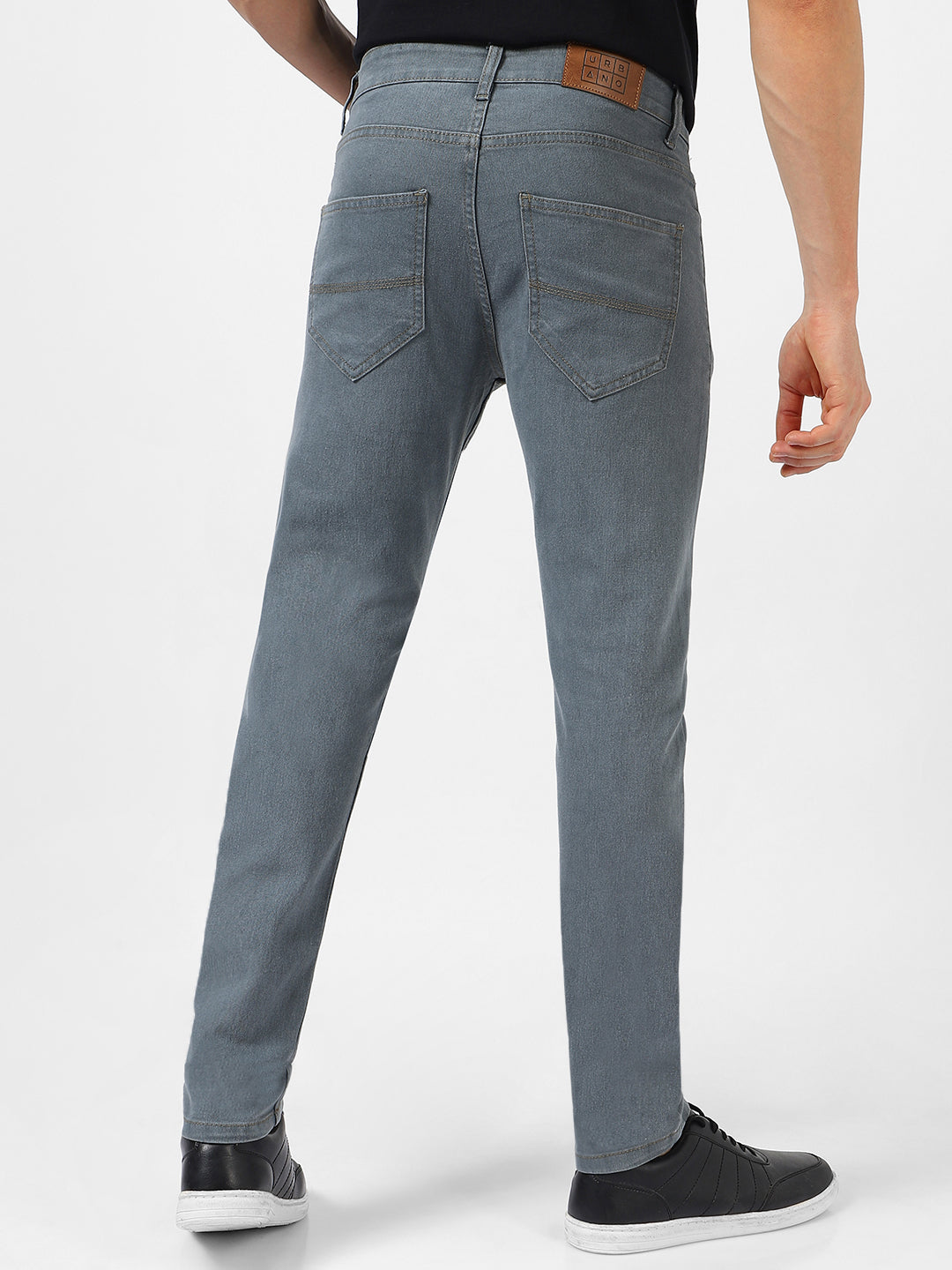 Men's Light Grey Slim Fit Stretchable Jeans