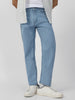 Men's Ice Blue Regular Fit Washed Stretchable Jeans