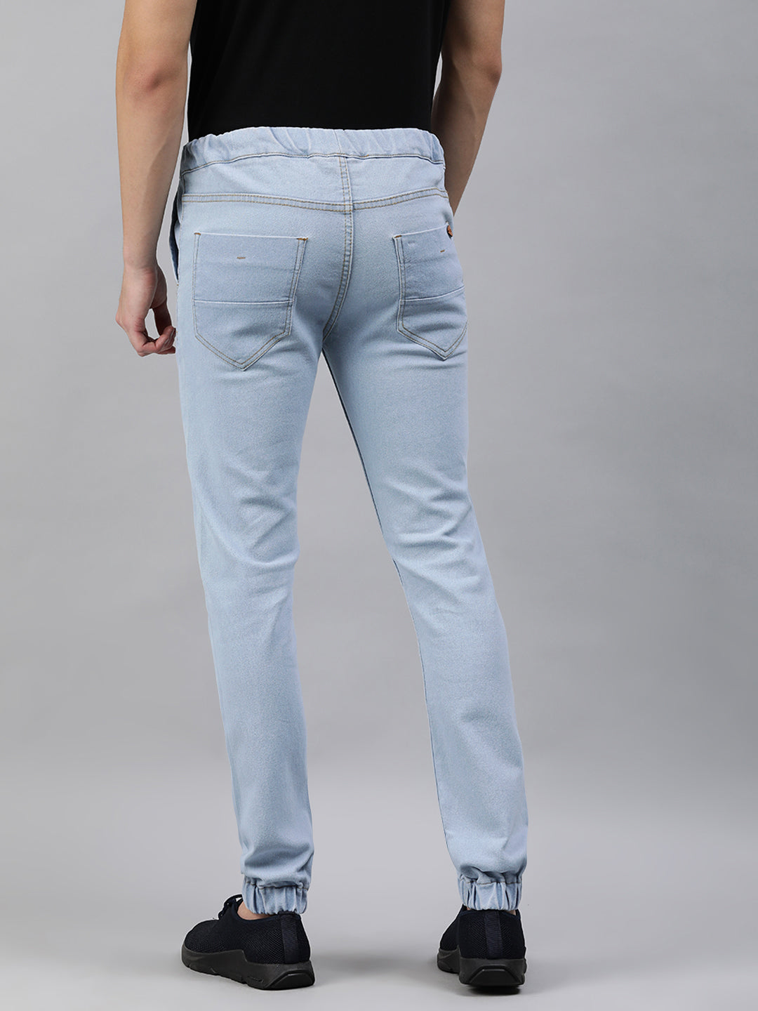 Men's Ice Blue Slim Fit Washed Jogger Jeans Stretchable