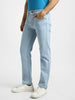 Men's Ice Blue Regular Fit Washed Jeans Stretchable