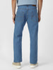 Men's Light Blue Regular Fit Washed Jeans Stretchable