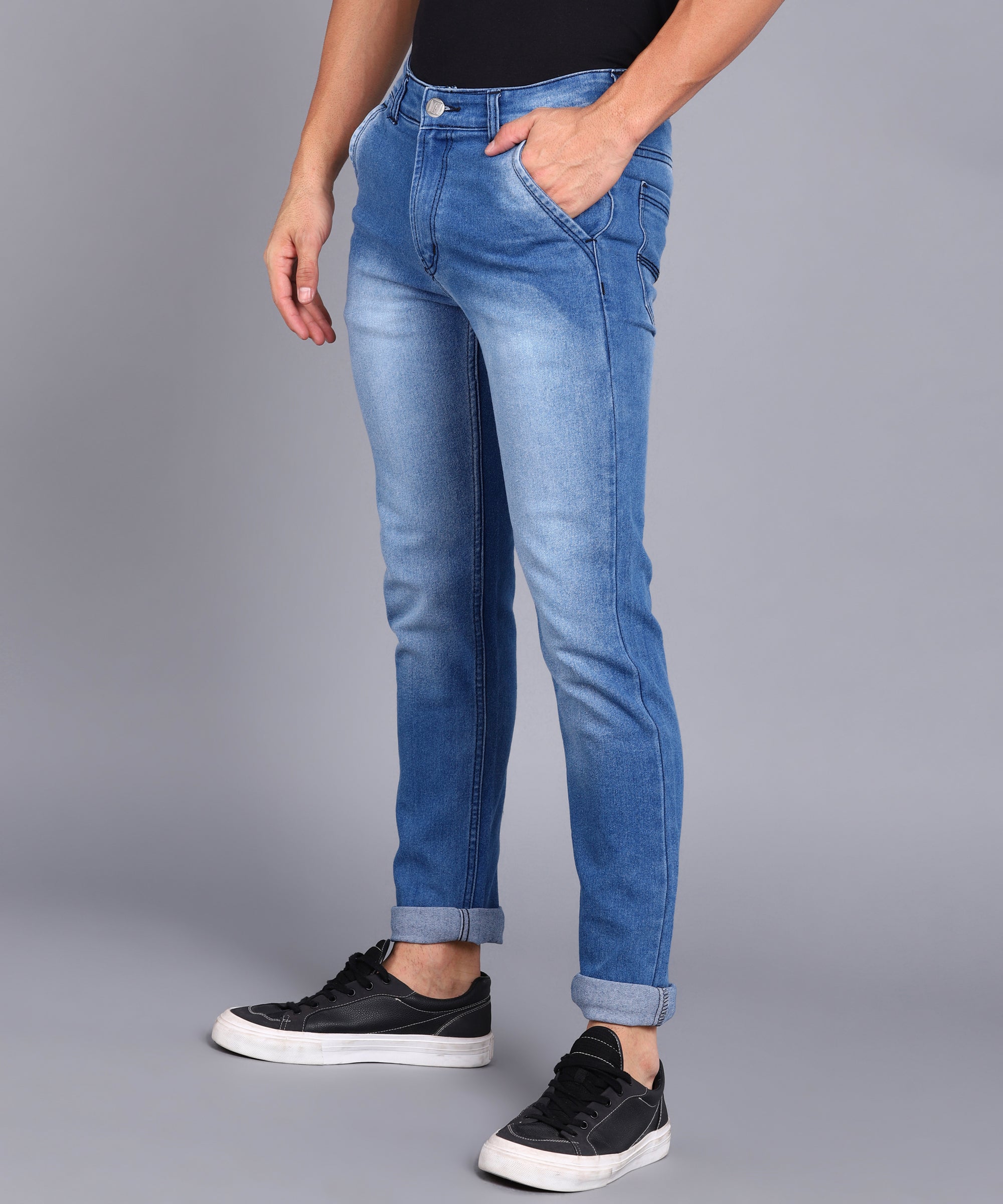 Men's Light Blue Slim Fit Stretchable Jeans