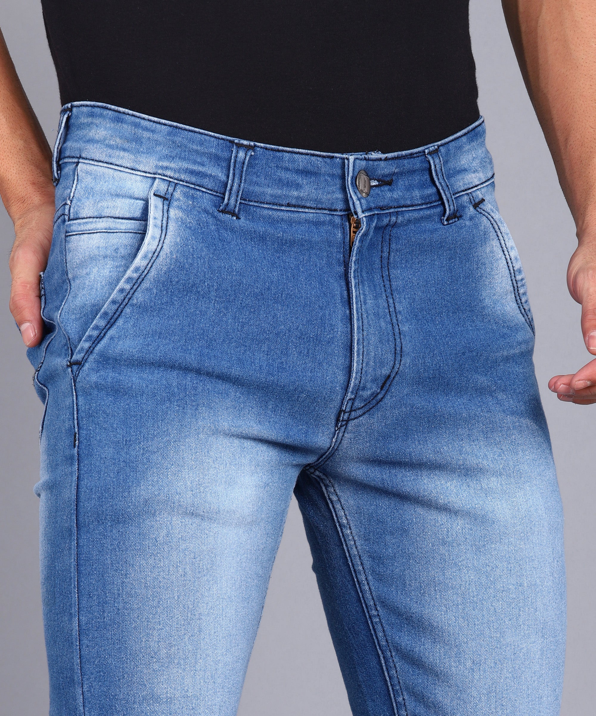 Men's Light Blue Slim Fit Stretchable Jeans