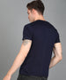 Urbano Fashion Men's Navy Blue Graphic Printed Round Neck Half Sleeve Slim Fit Cotton T-Shirt