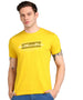 Urbano Fashion Men's Yellow Graphic Printed Round Neck Half Sleeve Slim Fit Cotton T-Shirt