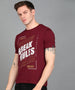 Urbano Fashion Men's Maroon Graphic Printed Round Neck Half Sleeve Slim Fit Cotton T-Shirt