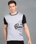 Urbano Fashion Men's Grey Black Graphic Printed Round Neck Half Sleeve Slim Fit Cotton T-Shirt