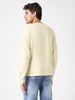 Men's Cloud Cream Solid Henley Neck Slim Fit Full Sleeve Cotton T-Shirt