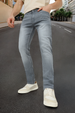 Men's Light Grey Slim Fit Stretch Jeans