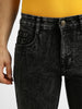 Men's Black Regular Fit Washed Jeans Stretchable