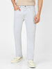 Men's Whitish Grey Regular Fit Washed Jeans Stretchable