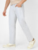 Men's Whitish Grey Regular Fit Washed Jeans Stretchable