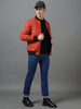 Men's Orange Full Sleeve Zippered Bomber Jacket