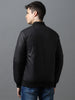 Men's Black Full Sleeve Zippered Bomber Jacket