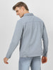 Men's Light Grey Solid Regular Fit Washed Full Sleeve Denim Jacket