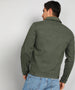 Men's Olive Green Regular Fit Washed Full Sleeve Denim Jacket